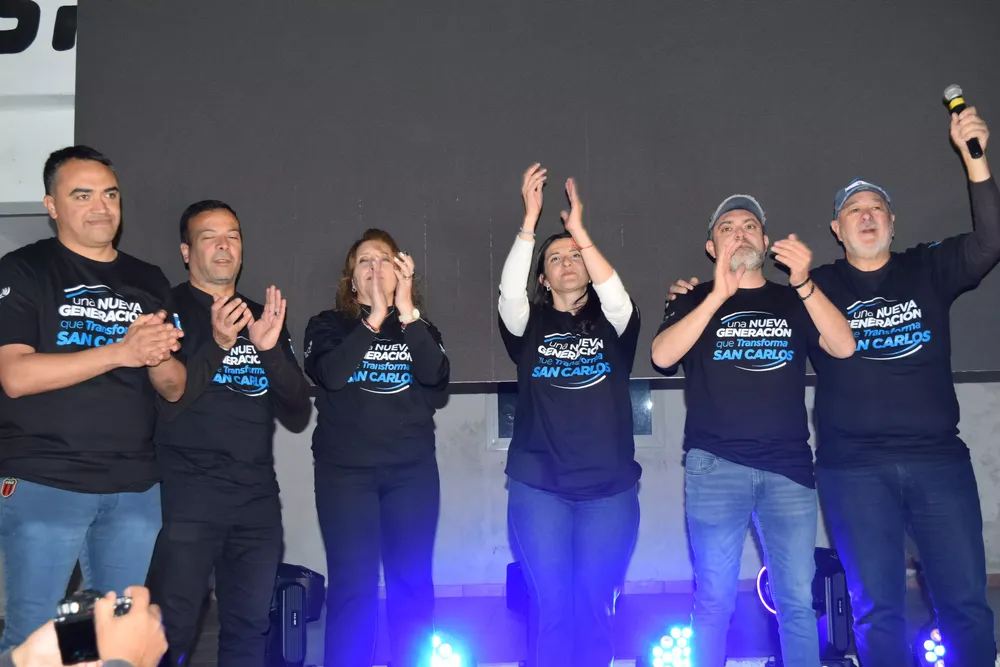 Sebastián Garro, Agustina Testa y Soledad Villegas lideran la lista de concejales de LLACM. Foto Uco News-min