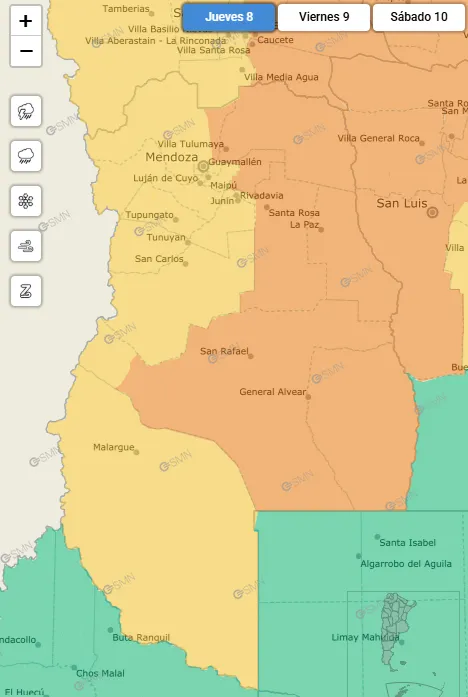 alerta amarilla jueves 8 enero