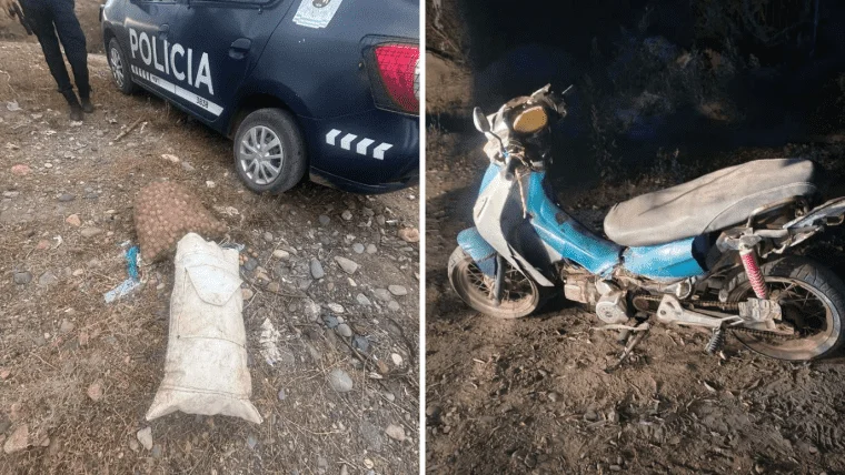 Robo nueces y moto secuestrada