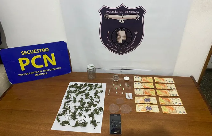 Secuestro marihuana y cocaína en Tunuyán