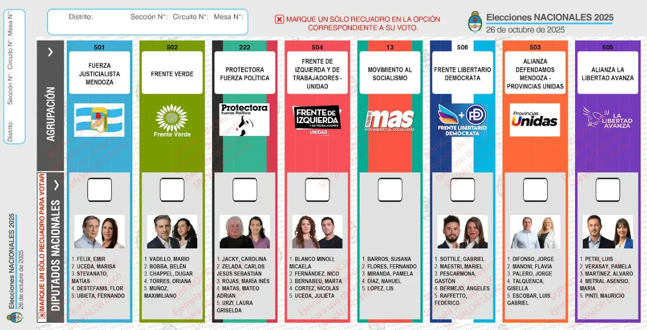 Boleta Única Papel Mendoza 2025