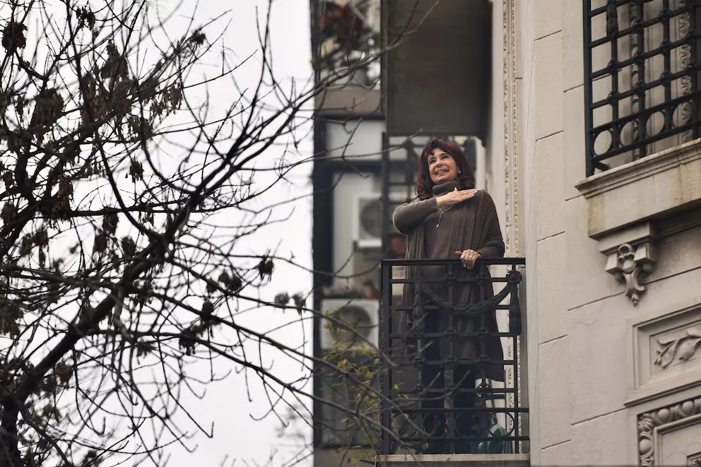 Cristina Fernández en el balcón 